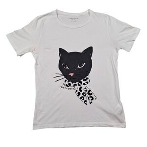 Kate Spade New York Feline Graphic T-Shirt – Women's Size XS Cat Kitty‎